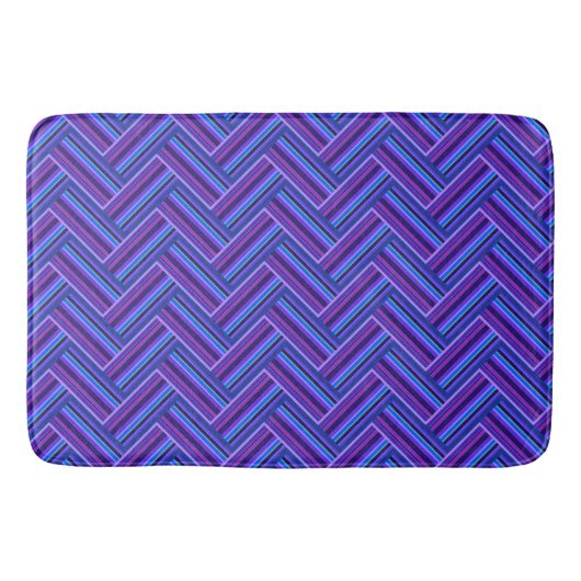Blaue und lila Streifen Badematte (Vorderseite)