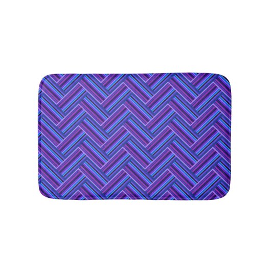 Blaue und lila Streifen Badematte (Vorderseite)