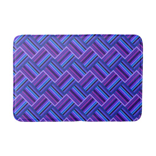 Blaue und lila Streifen Badematte (Vorderseite)