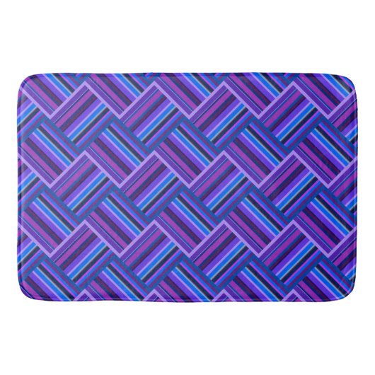 Blaue und lila Streifen Badematte (Vorderseite)