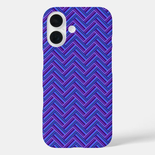 Blaue und lila Streifen Case-Mate iPhone Hülle (Rückseite)