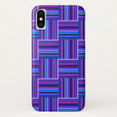 Blaue und lila Streifen Case-Mate iPhone Hülle (Rückseite)