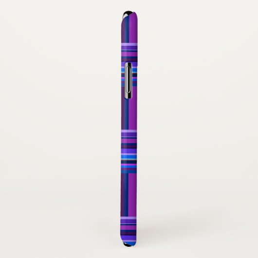 Blaue und lila Streifen Case-Mate iPhone Hülle (Hinten/Rechts)