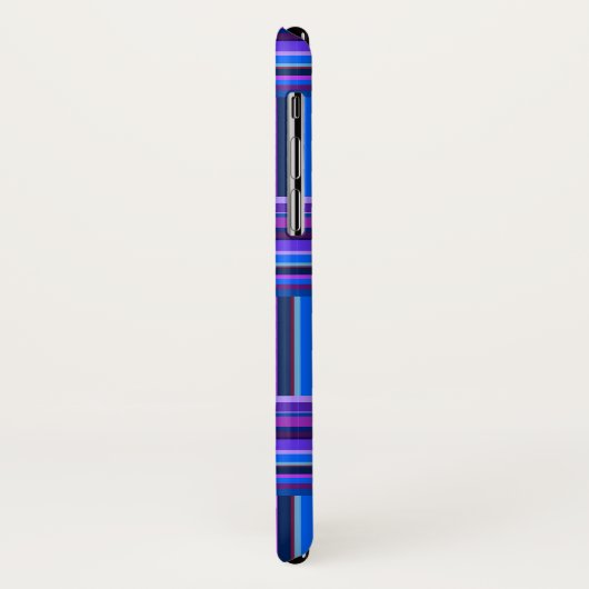 Blaue und lila Streifen Case-Mate iPhone Hülle (Hinten/Links)