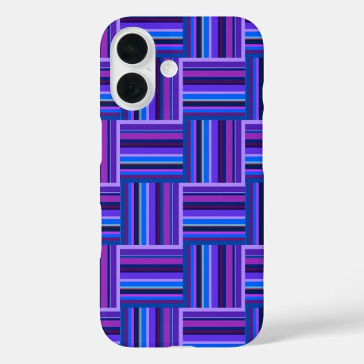 Blaue und lila Streifen Case-Mate iPhone Hülle (Rückseite)