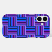 Blaue und lila Streifen Case-Mate iPhone Hülle (Rückseite (Horizontal))