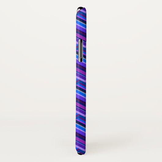 Blaue und lila Streifen Case-Mate iPhone Hülle (Hinten/Rechts)