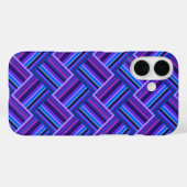Blaue und lila Streifen Case-Mate iPhone Hülle (Rückseite (Horizontal))