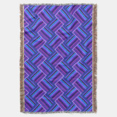 Blaue und lila Streifen Decke (Vorderseite Vertikal)