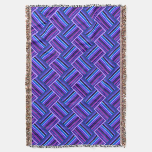 Blaue und lila Streifen Decke (Vorderseite Vertikal)