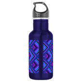Blaue und lila Streifen Edelstahlflasche (Rückseite)