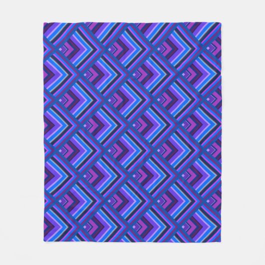 Blaue und lila Streifen Fleecedecke (Vorderseite)