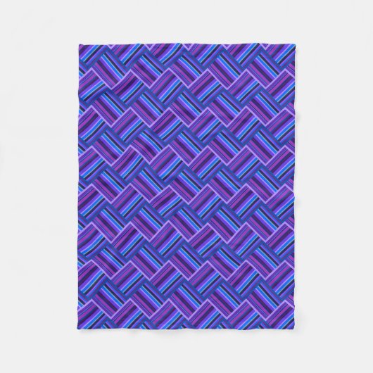 Blaue und lila Streifen Fleecedecke (Vorderseite)