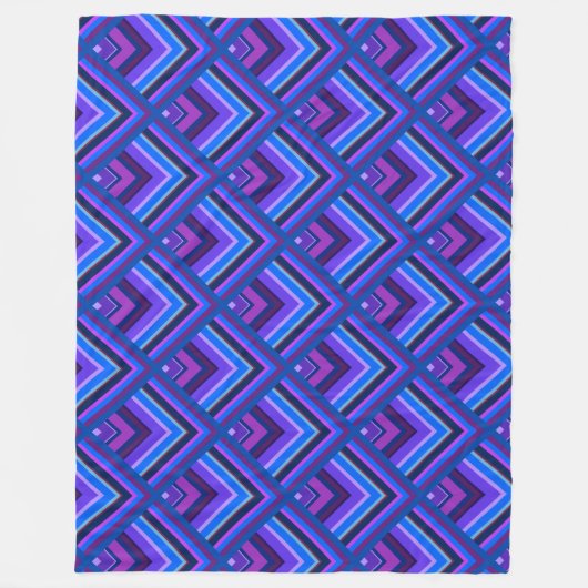 Blaue und lila Streifen Fleecedecke (Vorderseite)