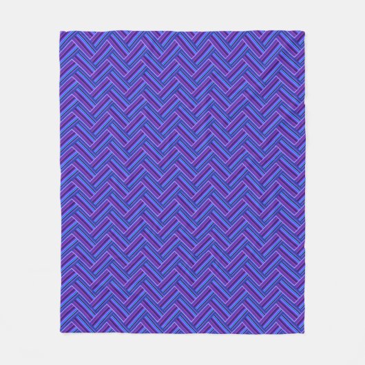 Blaue und lila Streifen Fleecedecke (Vorderseite)