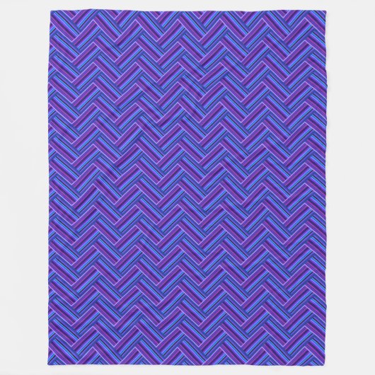 Blaue und lila Streifen Fleecedecke (Vorderseite)