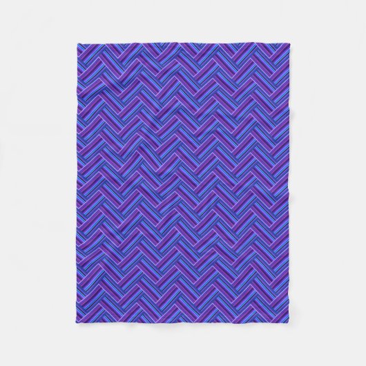 Blaue und lila Streifen Fleecedecke (Vorderseite)