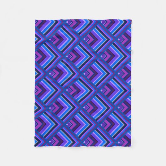 Blaue und lila Streifen Fleecedecke (Vorderseite)