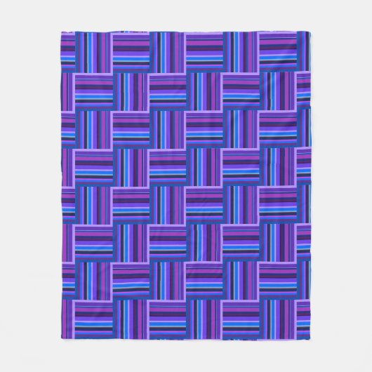Blaue und lila Streifen Fleecedecke (Vorderseite)