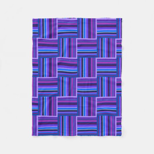Blaue und lila Streifen Fleecedecke (Vorderseite)
