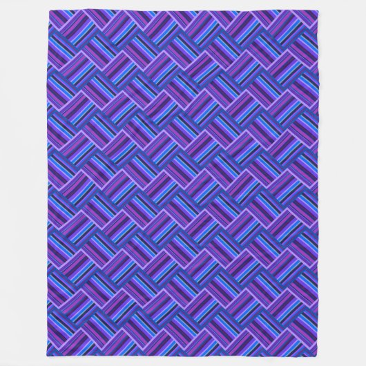 Blaue und lila Streifen Fleecedecke (Vorderseite)