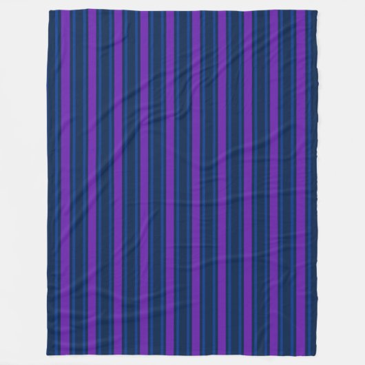Blaue und lila Streifen Fleecedecke (Vorderseite)
