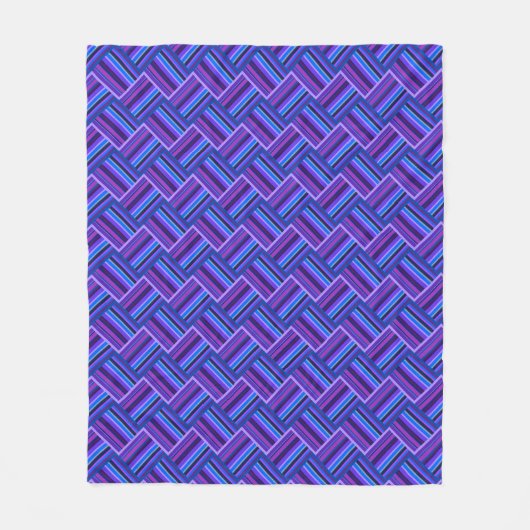 Blaue und lila Streifen Fleecedecke (Vorderseite)