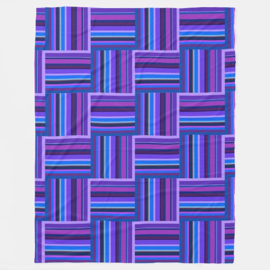 Blaue und lila Streifen Fleecedecke (Vorderseite)