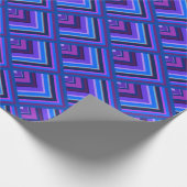 Blaue und lila Streifen Geschenkpapier (Ecke)