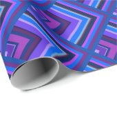 Blaue und lila Streifen Geschenkpapier (Rolleneckpunkt)