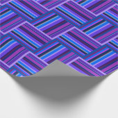 Blaue und lila Streifen Geschenkpapier (Ecke)