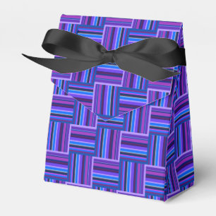 Blaue und lila Streifen Geschenkschachtel