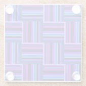 Blaue und lila Streifen Glasuntersetzer (Rückseite)