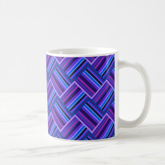 Blaue und lila Streifen Kaffeetasse (Rechts)