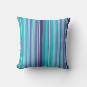 Blaue und lila Streifen Kissen
