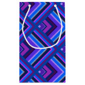 Blaue und lila Streifen Kleine Geschenktüte (Rückseite)