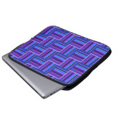 Blaue und lila Streifen Laptopschutzhülle (Vorne Knopf)