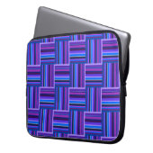 Blaue und lila Streifen Laptopschutzhülle (Vorderseite Links)