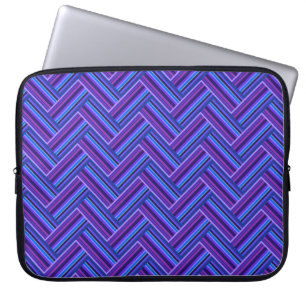 Blaue und lila Streifen Laptopschutzhülle