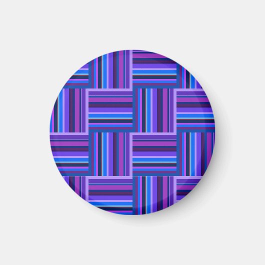 Blaue und lila Streifen Magnet (Vorne)