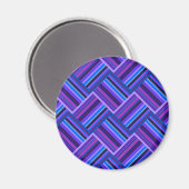 Blaue und lila Streifen Magnet (Vorderseite/Rückseite)