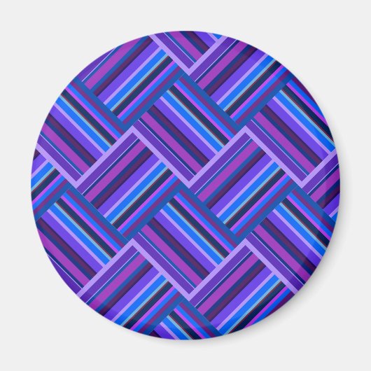 Blaue und lila Streifen Magnet (Vorne)