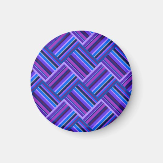 Blaue und lila Streifen Magnet (Vorne)
