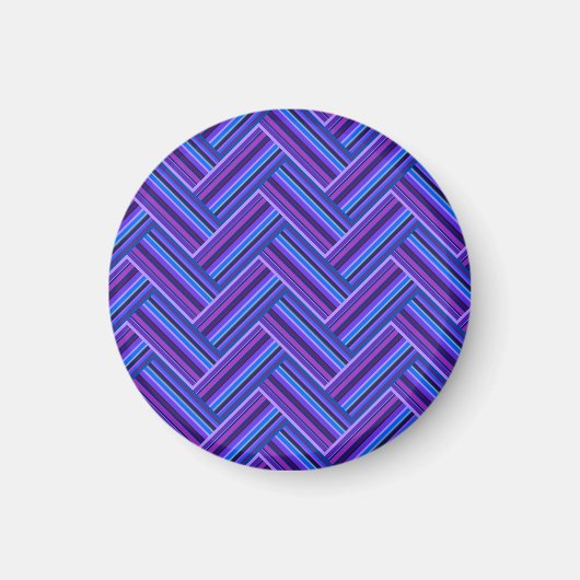 Blaue und lila Streifen Magnet (Vorne)