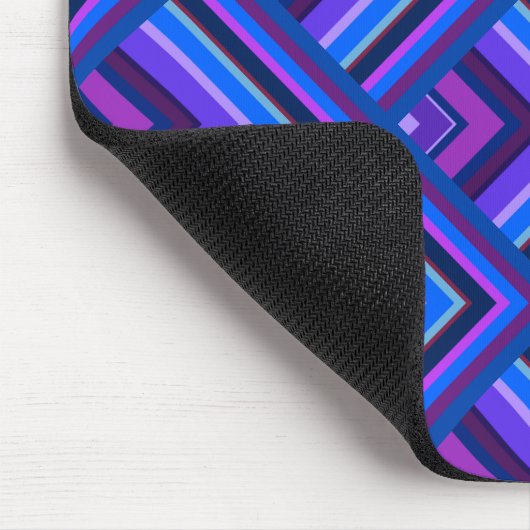 Blaue und lila Streifen Mousepad (Ecke)