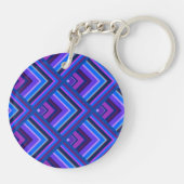 Blaue und lila Streifen Schlüsselanhänger (Rückseite)