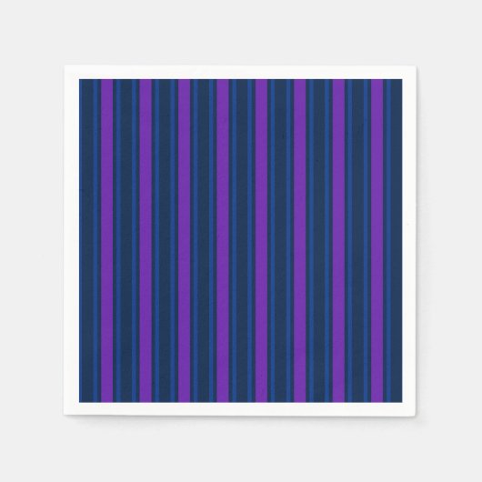 Blaue und lila Streifen Serviette (Vorderseite)