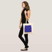 Blaue und lila Streifen Tragetasche (Vorderseite (Model))
