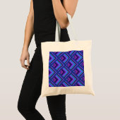 Blaue und lila Streifen Tragetasche (Vorderseite (Produkt))