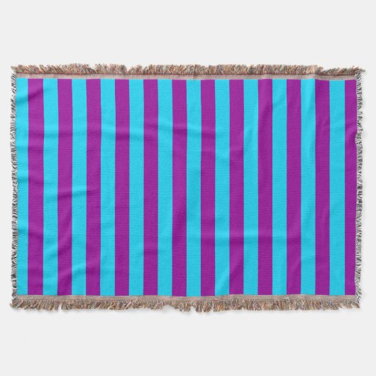 Blaue und Lila Streifengestaltung Decke (Vorderseite)